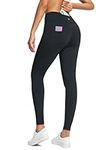 BALEAF Women's Fleece Lined Legging High Waist 2 Back Pockets Water Resistant Thermal Pant Black M