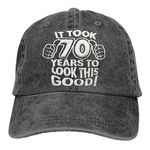 LOKIDVE It Took 60 Years to Look This Good Baseball Caps Adjustable Trucker Hat Men's Birthday Gifts Black, Black-70 Years, One Size