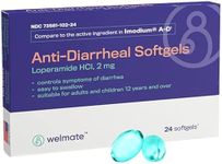 WELMATE Anti-Diarrheal SoftGels | Loperamide HCL 2 mg | Diarrhea Symptom Relief | Upset Stomach Reliever | Anti-Gas | Anti Diarrhea Pills | Travel Essentials | Made in USA | 24 Count Blister Pack