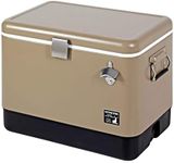 Captain Stag UE-80 Cooler Box, Steel Foam Cooler, 13.2 gal (51 L), Capacity with Drain Plug and Bottle Opener, Khaki