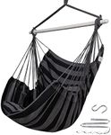 ADVOKAIR Hammock Chair Hanging Chair Swing Large Indoor with Anti-Slip Steel Spread Bar and Pocket-Max 500lbs-2 Cushions, Perfect for Bedroom,Outdoor,Patio, Porch,Backyard…