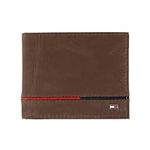 Tommy Hilfiger Men's Leather Leif RFID Bifold Wallet with Flip ID, Brown