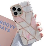 MVYNO Designer Pink case for iPhone 16 Pro Cover | Gorgeous Unique Marble Protective no-Fade Back Cases for Girls Women (Hard IMD, Compatible with iPhone 16 Pro, Pink)