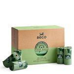 Beco Strong & Large Poop Bags - 540 Bags (36 Rolls of 15) - Unscented - Dispenser Compatible Dog Poo Bags Green, BBG-540