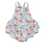 Mud Pie Flamingo Ruffle Sunsuit (0-3 Months)