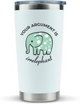 KLUBI Elephant Gifts for Women - Your Argument Is Irrelephant Mug 20oz White Elephant Gifts for Adults Funny Elephants Lawyer Gifts for Women Elephant Coffee Mug Elephant Cup Gifts for Lawyers Woman