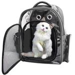 Buraq Pets Explorer Pet Carrier Backpack, Designed with Breathable Space, Ventilated,Ideal Cat House, Portable Cat Bag, Secure and Comfortable Cat Carrier Travel Bag for Outdoor Use (Black)