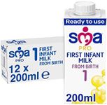 SMA PRO First Infant Baby Milk, from Birth, Ready to Use, Liquid Formula Milk, 200 ml (Pack of 12), Packaging May Vary