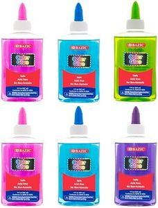 BAZIC Products Washable Clear Color School Glue 5 Oz. (147 mL), Liquid Clear Glues Adhesive, for Making Slime Paper Art Crafts at School Home Office, 6-Pack