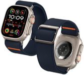 SPIGEN Lite Fit Ultra Watch Band for Apple Watch Ultra 2/Ultra 49mm, Series 10 46mm, 9/8/7 45mm, SE2/SE/6/5/4 44mm, 3/2/1 42mm, Lightweight Fabric Adjustable Bands Solo Loop Sport Wristband - Navy