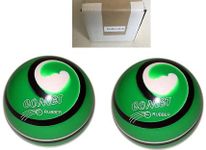 BuyBocceBalls New Listing (5 inch- 3lbs. 12 oz.) - Pack of 2 - EPCO Duckpin Bowling Balls- Comet Rubber - Green with Black & White