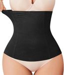 Nebility Womens' Waist Trainer Tummy Control Waist Cincher Slim Body Shaper (Black Without Hook, L)