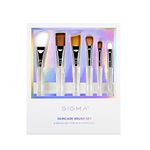 Sigma Beauty Skincare Brush Set - 6 Piece Cosmetic Brush Set - Soothing, Hygenic Application - Apply Skincare Without Tugging Skin - Face Mask Brushes & Serum Brushes