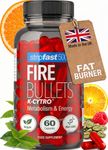 Fire Bullets Weight Loss Pills for Women & Men, Appetite Suppressant, Diet Pills with Green Tea & Cayenne, 60 Capsules