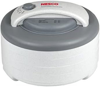 Nesco FD-60 Snackmaster Express Food Dehydrator for Great Jerky and Snacks, 4 Trays, 13.5" X 9.75", white and grey