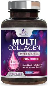 Multi Collagen Peptides for Women & Men, Type I, II, III, V, X - Hydrolyzed Collagen Peptides Pills for Skin, Hair, & Nails, Non-GMO Hydrolyzed Collagen Peptides Supplements - 120 Collagen Capsules