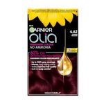 Garnier Olia 4.62 Dark Garnet Red, oil-powered, no-ammonia. 100% grey coverage. Luminous, long-lasting, vibrant dark garnet red hair color with ultimate shine and softness.