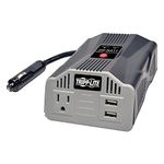 Tripp Lite 200W Car Power Inverter with 1 Outlet & 2 USB Charging Ports, Auto Inverter, (PV200USB), Gray