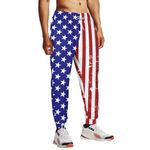 Eburffo Mens Sweatpants Comfortable Joggers with Pockets Lounge Pants for Men Athletic Workout Casual Wear Adult Gym, Red Usa Flag, Small