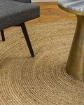 imsid® Home Handwoven Jute Round Rug (90cm), Natural Fibres, Braided Reversible Carpet for Bedroom Living Room Dining Room (90cm)