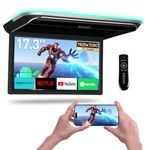 XTRONS 17.3" Android 14 Car Overhead Flip Down Mount Monitor FHD IPS Screen Octa-core 4+64GB Car Roof Multimedia Player Car Video w Superior Sound Support HDMI/USB/AV/IR/Game Consoles/Digital TV Boxes