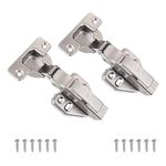 VOLO Cabinet Hinges, Set of 1 (2 Pieces) for Furniture, Wardrobes, Doors, and Storage Units | (2D Soft Close (Mild Steel), 0 Crank | Full Overlay)