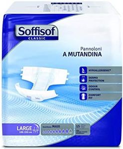 Soffisof Classic Pannoloni a Mutandina Elasticizzati, Incontinenza Alta o Forte, Assorbenza Maxi per la Notte, 4 Pacchi da 15 Pezzi, Large