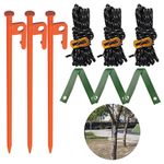 Tree Stake Kit – Heavy Duty Tree Stakes And Supports For Leaning Trees – Metal Stake For Straightening Kit with 3 Set Tree Stakes, For Staking and 13.12 Feet Tree Rope (Tree Stake 3 Pack)