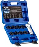 Orion Motor Tech 10pc Axle Spindle Threading Set, Axle Thread Repair Kit with 8 Dies 1-1/16" Extension Bar, Axle Nut Rethreader with M20 M22 M24 & 13/16" 3/4" UNEF Nuts, Rethreading Tool Kit with Case