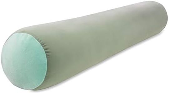 Straight Body Pillow, Full Size Premium Microbead,Side Sleeping/Maternity Pregnant Women, Supportive,Fluffy, Breathable, Cooling, 85/15 Spandex/Nylon Silky Feel Anti-Aging - 48” X 8” - Cadet Grey