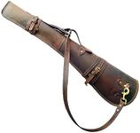 ZOLO LEATHERS Western Hardwax Leather Shooting Gun Cover Shotgun Case Leather Rifle Scabbard with Adjustable Shoulder Strap (Vintage Brown)