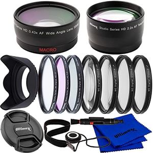 Ultimaxx 55MM Complete Lens Filter Accessory Kit with 55MM 2.2X Telephoto, 43x Wide Angle/Macro Lenses, and More Designed for Nikon D3400 D3500 D5500 D5600 Camera with Nikon AF-P DX 18-55mm Lens