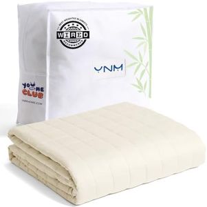 YnM King Size Cooling Weighted Blanket for Adults (88x104 Inches, 50 Pounds, Champagne Beige), Perfect for Hot Sleepers with Cooling Rayon, Heavy Bed Blanket for Couple on Queen or King Bed
