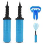 2PC Balloon Pump Manual + Balloon Tie Tool | Dual Action Hand Held Inflator, Portable Air Pump & Air Blower for Balloons, Birthday, new year Party Decoration Accessories