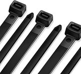 WHNOATOC 250pcs 400MM,15.8 INCH Zip Ties Black Adjustable Ultra Strong Plastic Wire Cable Ties Nylon Self-Locking Ties, Zip Straps,Cable Management Organization,For Indoor Outdoor Home Office Garage