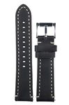 EXOR AMAZ M BLACK Colour leather watch strap 22MM With CUT EDGE finish of Genuine watch Leather strap/band for men and women