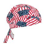 Men's Cotton American Flag Do Rag Cap, Tossed American Flag