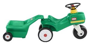 Little Tikes Green Tractor & Cart – Ride-On Foot-to-Floor Tractor with Trailer, Steering Wheel & Durable Tires for Toddlers 18+ Months