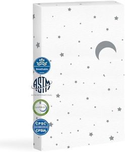 Casusv 38"x26" Pack and Play Mattress for Baby and Toddlers - Breathable Pack N Play Mattresses Dual Sided Use Inner Core Removable Cute Star Washable Cover