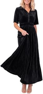 Sissyaki Womens Velvet Maxi Dress Fall Wedding Guest Dress Shirt Dress S