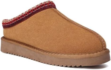 Qinpos Women's Slippers Genuine Suede Platform Slippers for woman Indoor Outdoor Fuzzy Comfy Short Ankle Mini Boots with Fur Fleece Lined Home Cozy Furry Winter Shoes