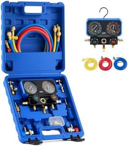 OMT 3-Way AC Manifold Gauge Set for R134a R12 R22 R502, 5 ft Hoses