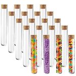 GUHITOH 20 Pcs 80ml Glass Test Tubes, 25×200mm Round Bottom Test Tubes with Cork Stoppers for Scientific Experiments, Plant Propagation, Bath Salts and Candy Storage