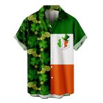 NQyIOS St Patrick’s Day T-Shirts Mens Summer Hawaiian Shirts Front Pocket Hawaiian Flower Shirts Casual Short Sleeve Button Down Beach Summer Shirts Funny Irish Clover Family Cruise Shirts