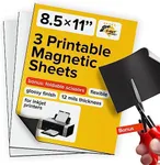 Inkjet-Optimized Printable Magnetic Sheets - 8.5x11 Magnet Paper for DIY Stickers, Decorations, Labels - Easy to Print, Cut & Create Your Own Magnets (Glossy, 3pcs)