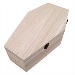 wooden pet coffin natural finish - size XL for medium-sized pets - pet coffin with fixed metal closure - coffin made wood
