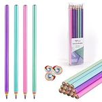 12pcs Rainbow Pencils, Pre-sharpened HB Pencils Rainbow Colored Pencils for Kids Adults Student Multicolored Pencils with Eraser for Drawing Sketching Drafting School Office Supplies