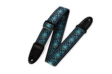 Levy's M8HT-04 2" 60's Hootenanny Jacquard Weave Guitar Strap With Polypropylene Backing, Garment Leather Ends And Tri-glide Adjustment.