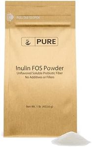 100% Pure Inulin FOS Powder, 1 lb, 2600 mg Serving, Unflavored, Made from Jerusalem Artichoke, Non-GMO, Gluten-Free, Vegan, No Fillers, Made in USA, Lab-Tested, Eco-Friendly Packaging
