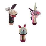 Cate & Levi - Hand Puppet - Premium Reclaimed Wool - Handmade in Canada - Puppets for Church (Set of 3 - Bunny, Cat, Unicorn)